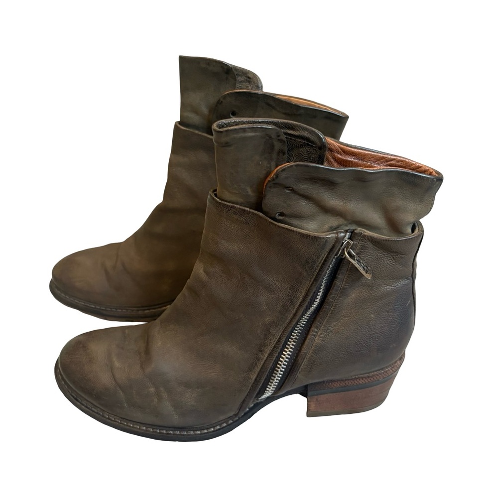 A.S. 98 Cadmus Distressed Leather Motorcycle Boot, Sz 41 - Picture 5 of 16